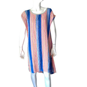 Bellambra linen blend Striped Multicolor Casual Dress made in Italy